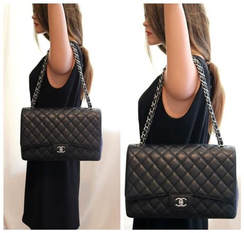 chanel maxi single flap size|Chanel double flap bag jumbo.